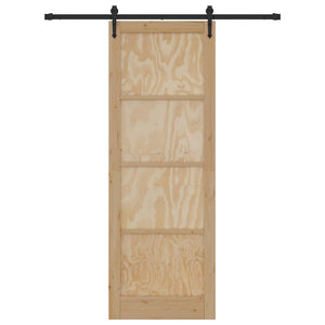 Porta Scorrevole Manuale Naturale e nero 83 x 232 cm 3333676