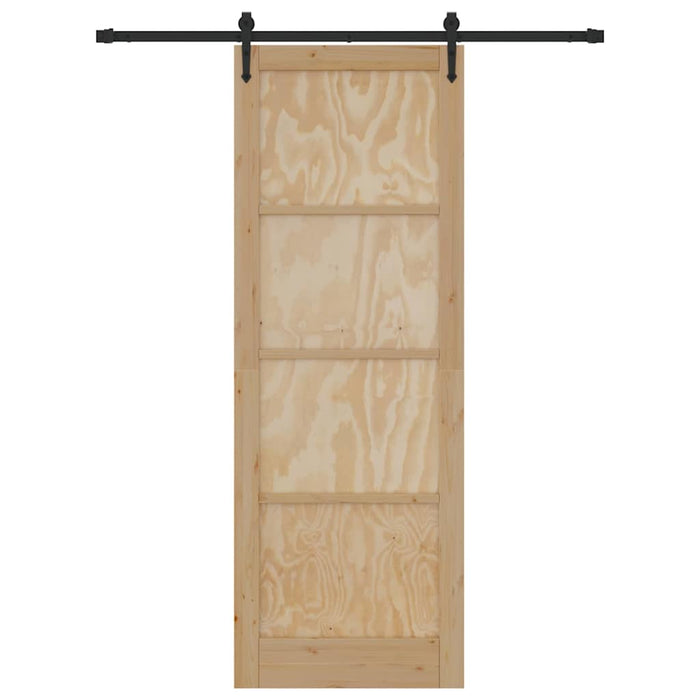 Porta Scorrevole Manuale Naturale e nero 83 x 232 cm 3333676