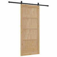 Porta Scorrevole Manuale Naturale e nero 86 x 198.5 cm 3333678