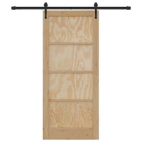 Porta Scorrevole Manuale Naturale e nero 86 x 198.5 cm 3333678