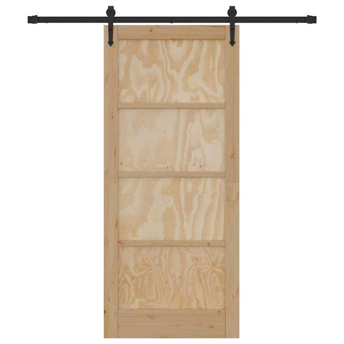 Porta Scorrevole Manuale Naturale e nero 86 x 198.5 cm 3333678