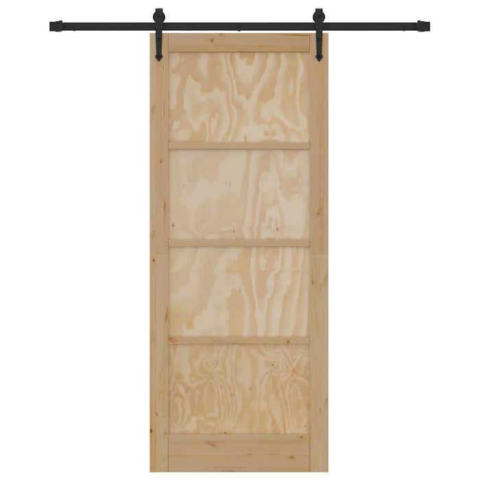 Porta Scorrevole Manuale Naturale e nero 86 x 211 cm 3333680