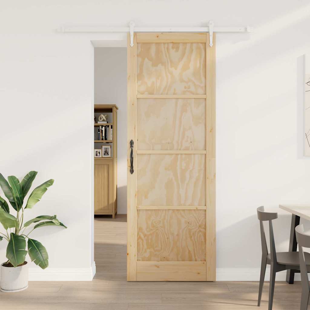 Porta Scorrevole Manuale Naturale e bianco 83 x 232 cm 3333704
