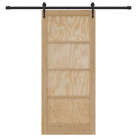 Porta Scorrevole  con Set di Ferramenta 86x198.5 cm in Legno Massello di Pino 3333734