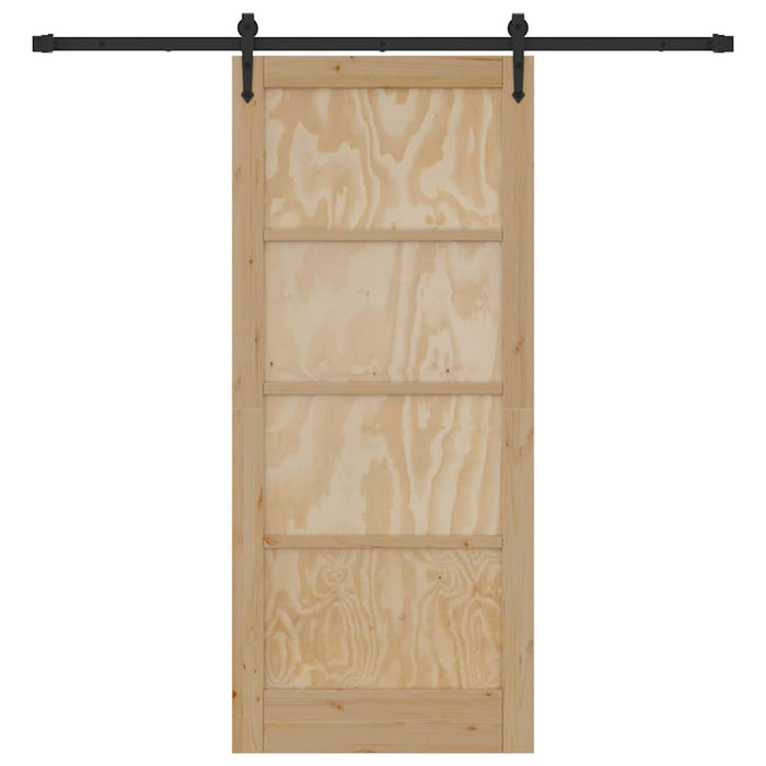 Porta Scorrevole  con Set di Ferramenta 86x198.5 cm in Legno Massello di Pino 3333734