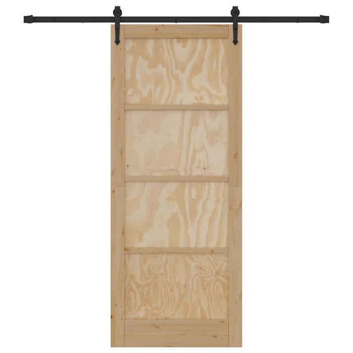 Porta scorrevole  con set hardware 86x211 cm Legno massello di pino 3333736