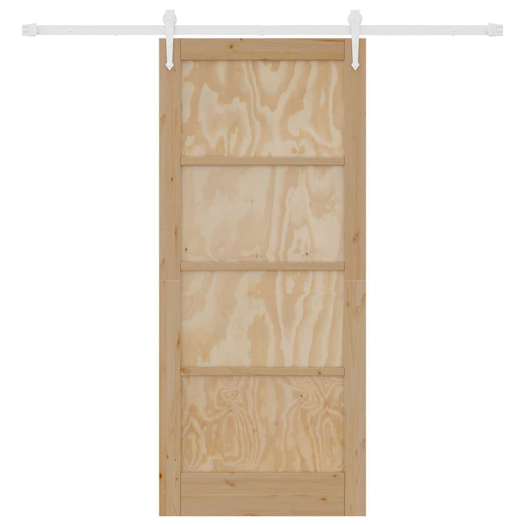 Porta scorrevole  con set di accessori 86x198.5 cm in legno massello di pino 3333762