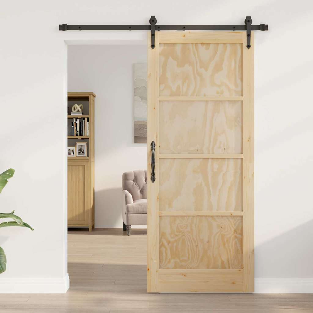 Porta Scorrevole con Kit Hardware 'ORKDAL'in Legno Massello di Pino 3333784