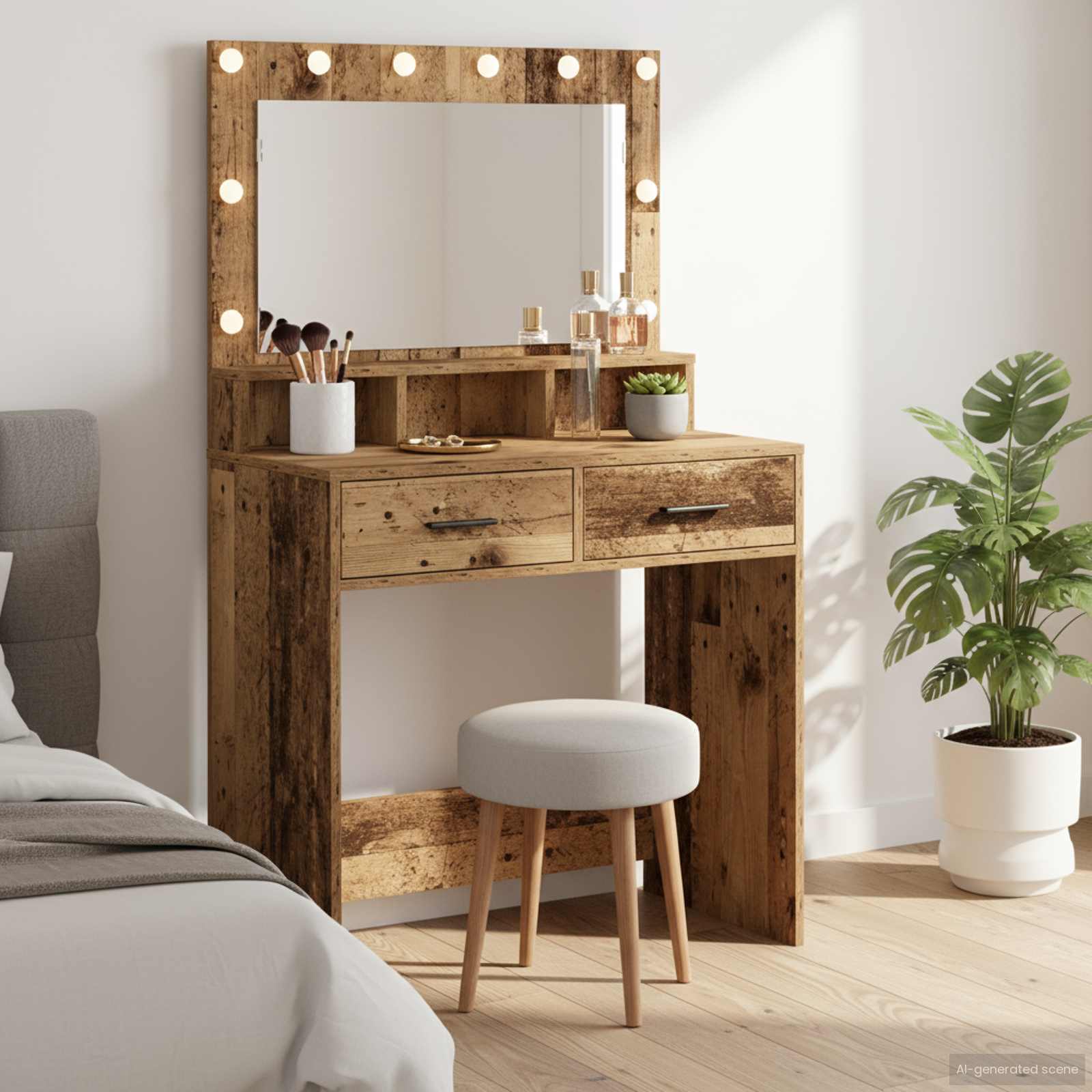 Tavolo da Toeletta con cassetto Legno vecchio 79 x 41 x 135 cm 865089