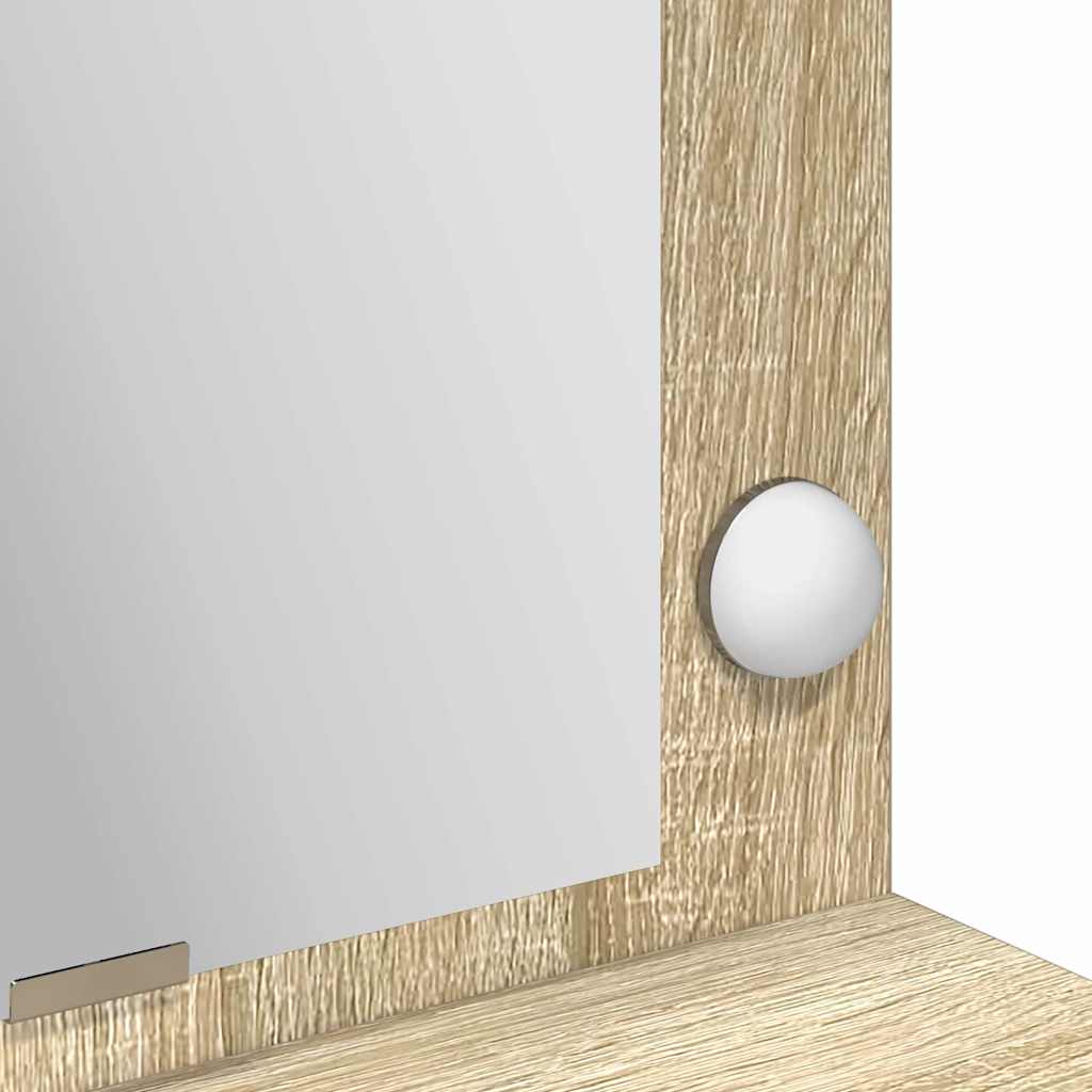 Tavolo da Trucco con specchio-Tavolo da Vanit¨¤ Rovere Sonoma 100 x 41 x 135 cm