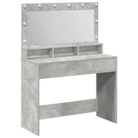 Tavolo da Trucco con specchio-Tavolo da Vanit¨¤ Grigio cemento 100 x 41 x 135 cm