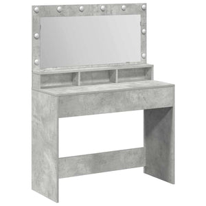 Tavolo da Trucco con specchio-Tavolo da Vanit¨¤ Grigio cemento 100 x 41 x 135 cm