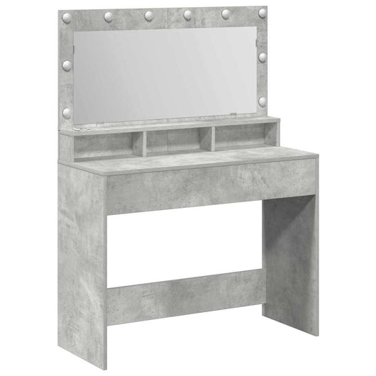 Tavolo da Trucco con specchio Grigio cemento 100 x 41 x 135 cm 865103
