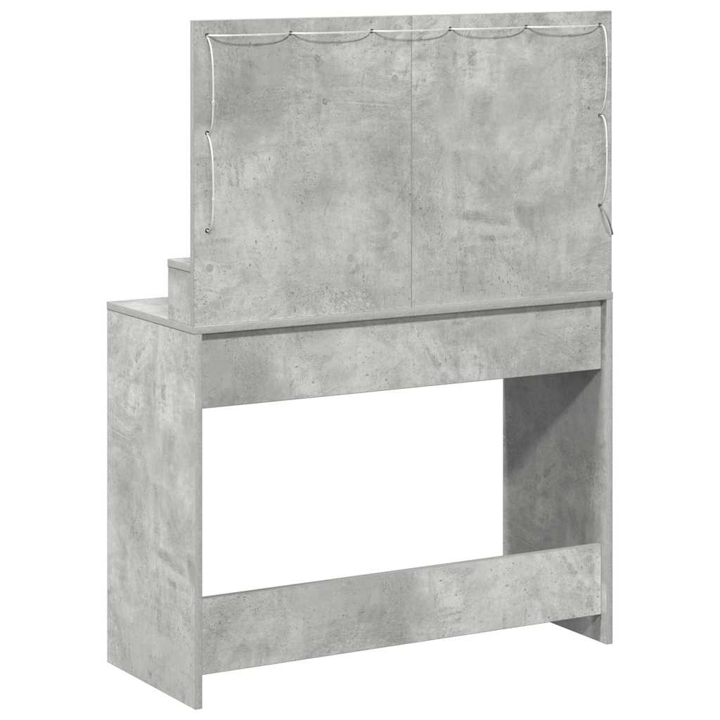 Tavolo da Trucco con specchio-Tavolo da Vanit¨¤ Grigio cemento 100 x 41 x 135 cm