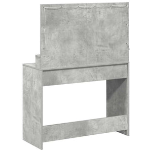 Tavolo da Trucco con specchio-Tavolo da Vanit¨¤ Grigio cemento 100 x 41 x 135 cm