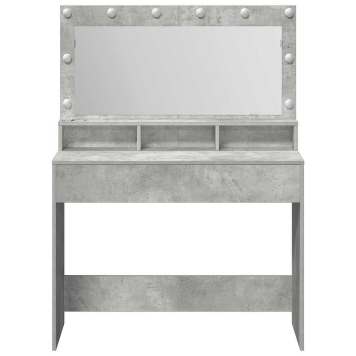 Tavolo da Trucco con specchio Grigio cemento 100 x 41 x 135 cm 865103
