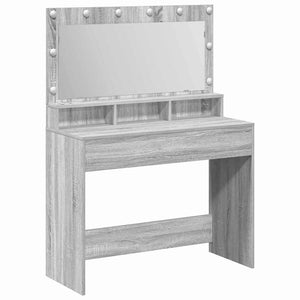 Tavolo da Trucco con specchio-Tavolo da Vanit¨¤ Grigio Sonoma 100 x 41 x 135 cm