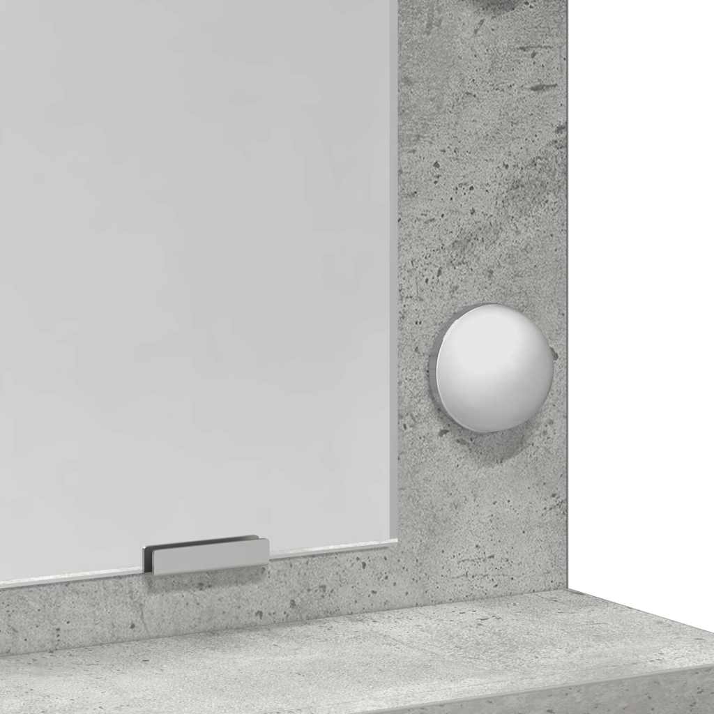 Tavolo da Trucco con specchio Grigio cemento 79 x 41 x 135 cm 865112