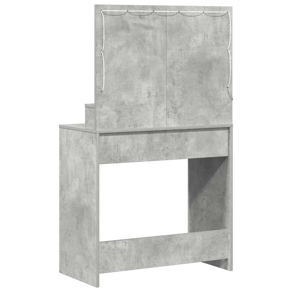 Tavolo da Trucco con specchio-Tavolo da Vanit¨¤ Grigio cemento 75,5 x 41 x 135 cm
