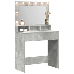 Tavolo da Trucco con specchio-Tavolo da Vanit¨¤ Grigio cemento 75,5 x 41 x 135 cm