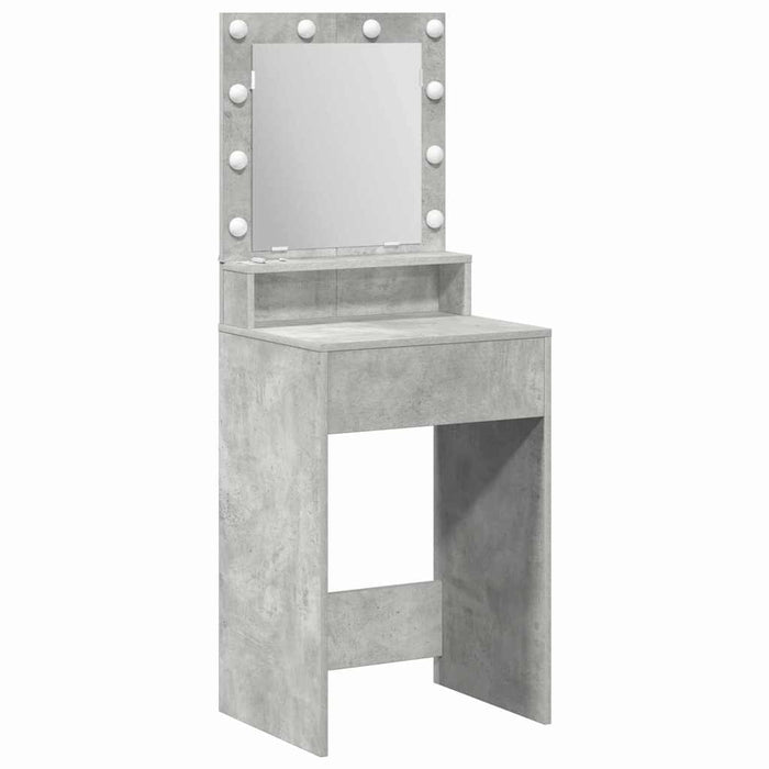 Tavolo da Trucco con specchio-Tavolo da Vanit¨¤ Grigio cemento 50 x 41 x 135 cm