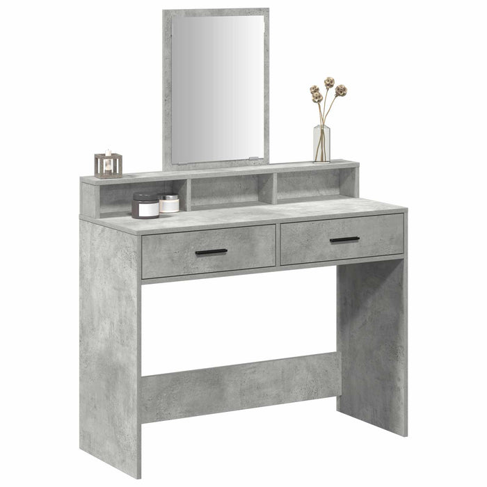 Tavolo da Trucco con cassetto Grigio cemento 100 x 41 x 140 cm 865148