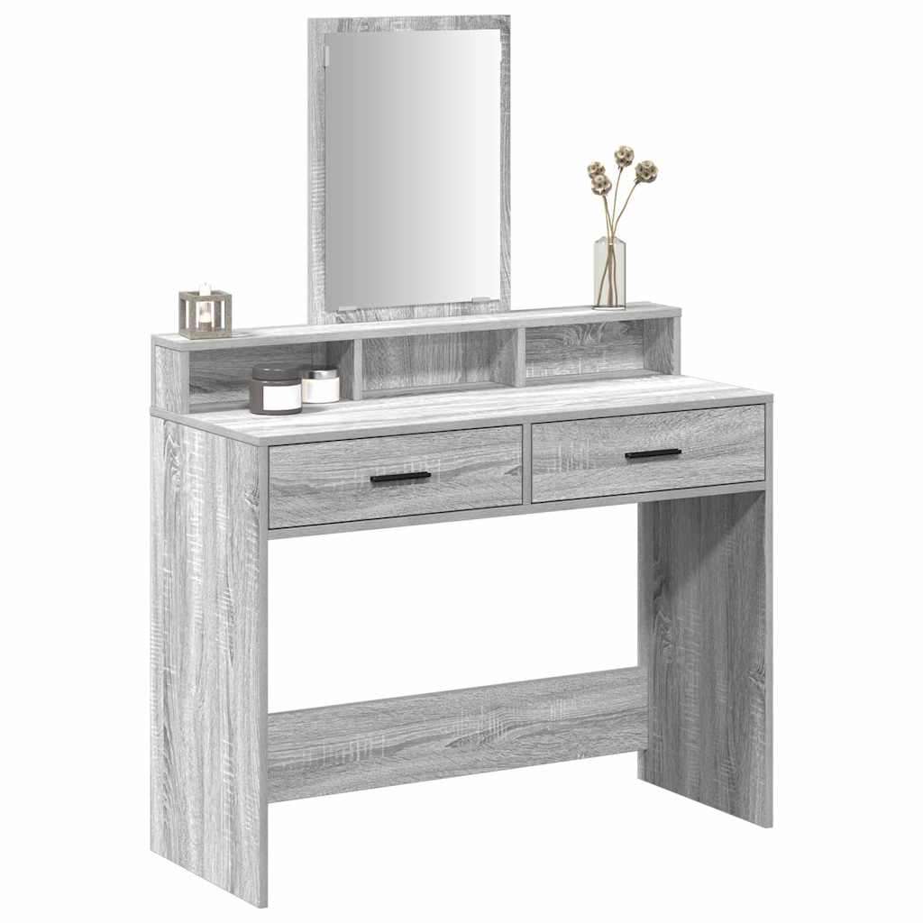 Tavolo da Trucco con cassetto Grigio Sonoma 100 x 41 x 140 cm 865150