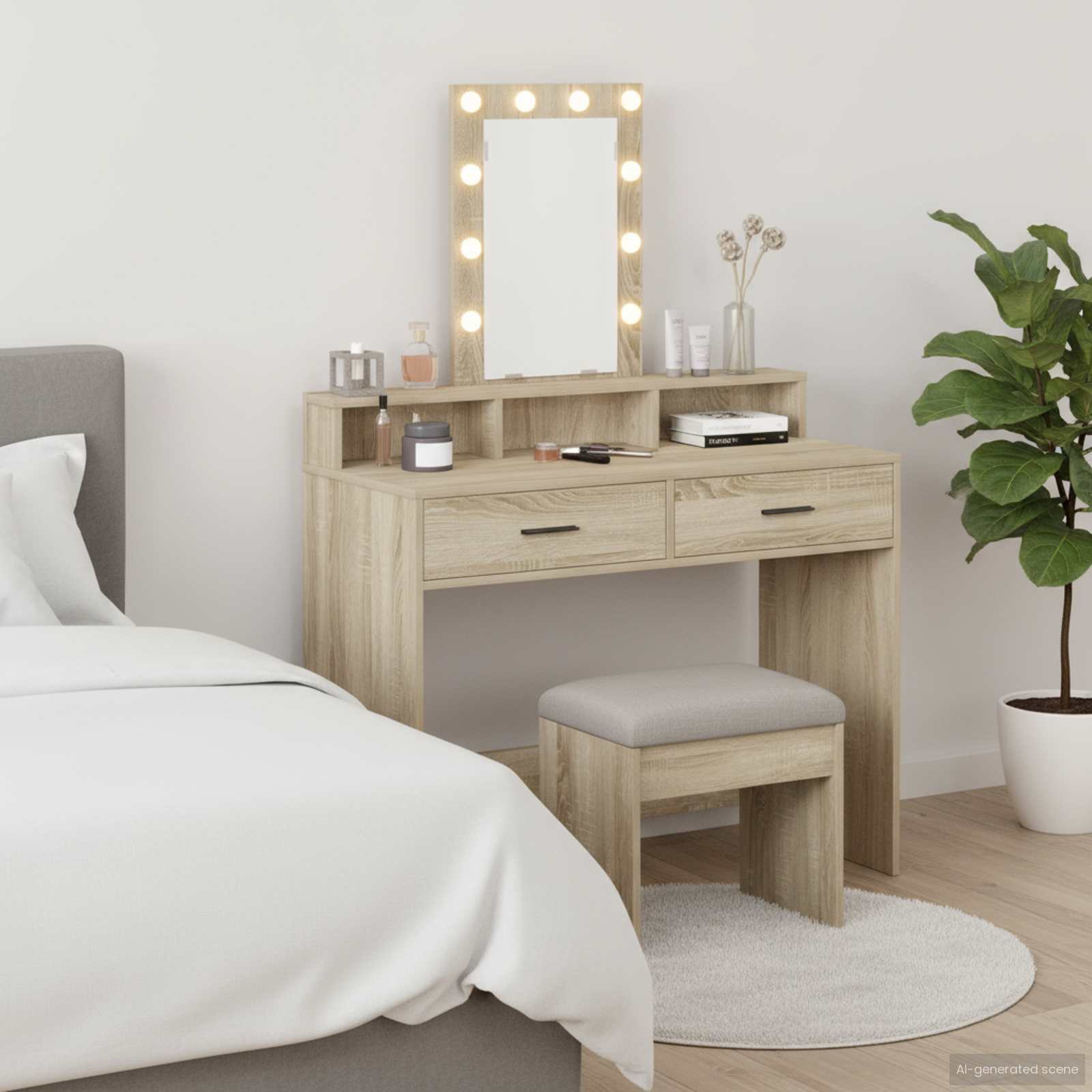 Tavolo da Trucco Marrone 100 x 41 x 140 cm Legno multistrato 865174