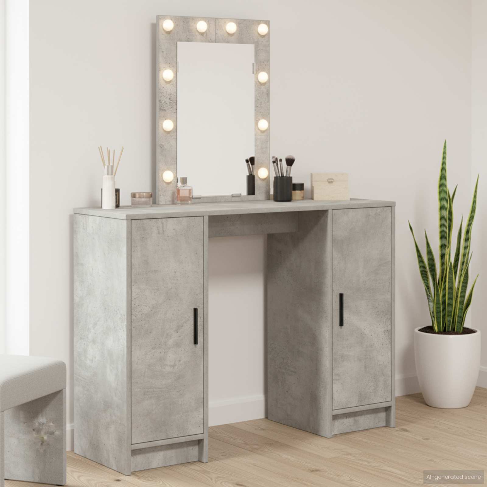 Tavolo da Trucco con porta Grigio chiaro 102 x 33 x 135 cm 865184