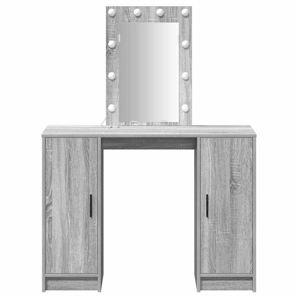 Tavolo da Trucco Grigio 102 x 33 x 135 cm Legno multistrato 865186