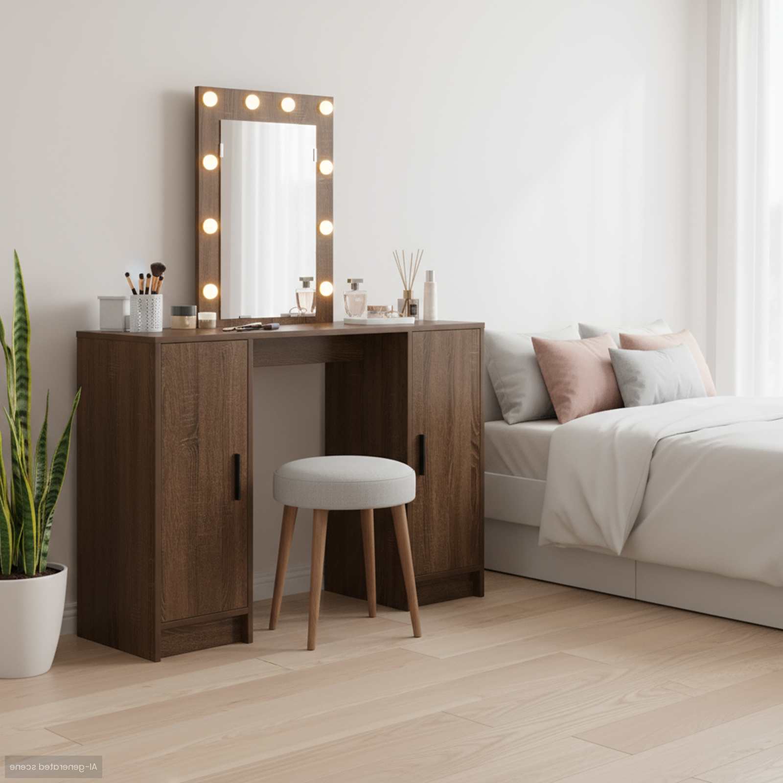 Tavolo da Trucco Marrone 102 x 33 x 135 cm Legno multistrato 865187