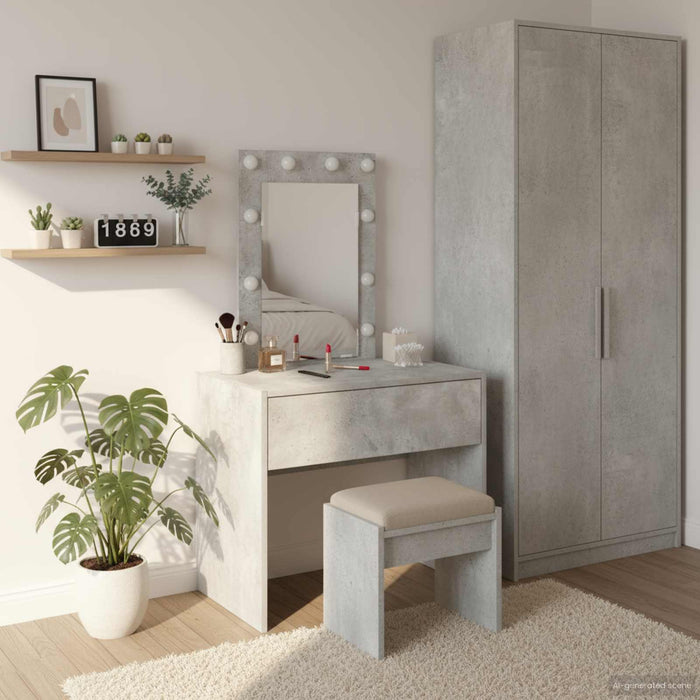 Tavolo da Trucco Grigio 60 x 40 x 70 cm Legno multistrato 865220