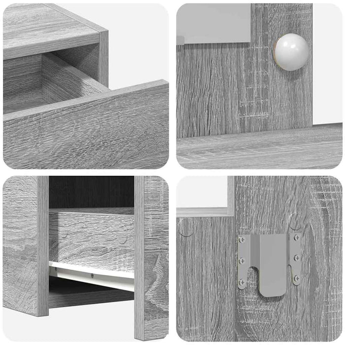 Tavolo da Trucco Grigio 100 x 40 x 70 cm Legno multistrato 865240