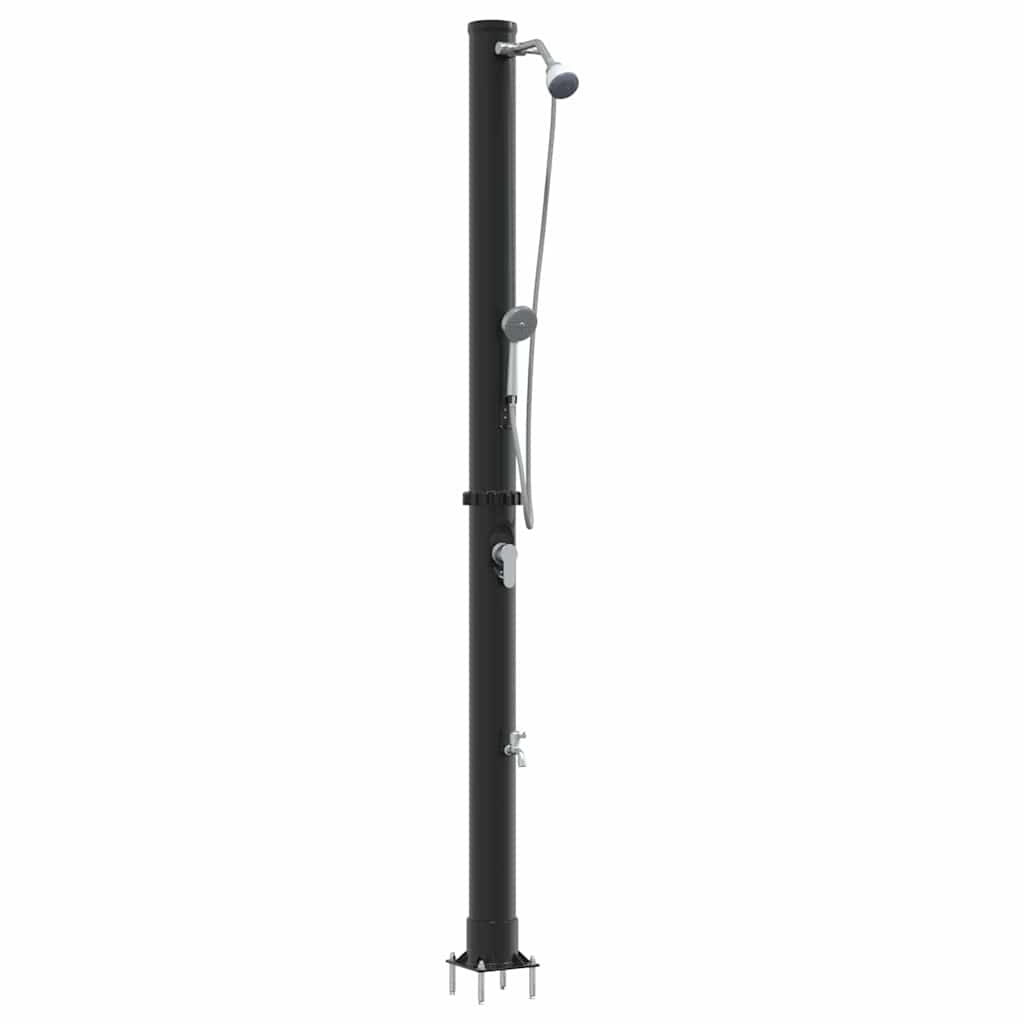 vidaXL Doccia Solare da Esterno Nero 217 cm PVC e alluminio
