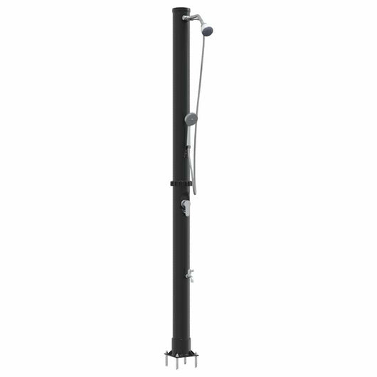 vidaXL Doccia Solare da Esterno Nero 217 cm PVC e alluminio