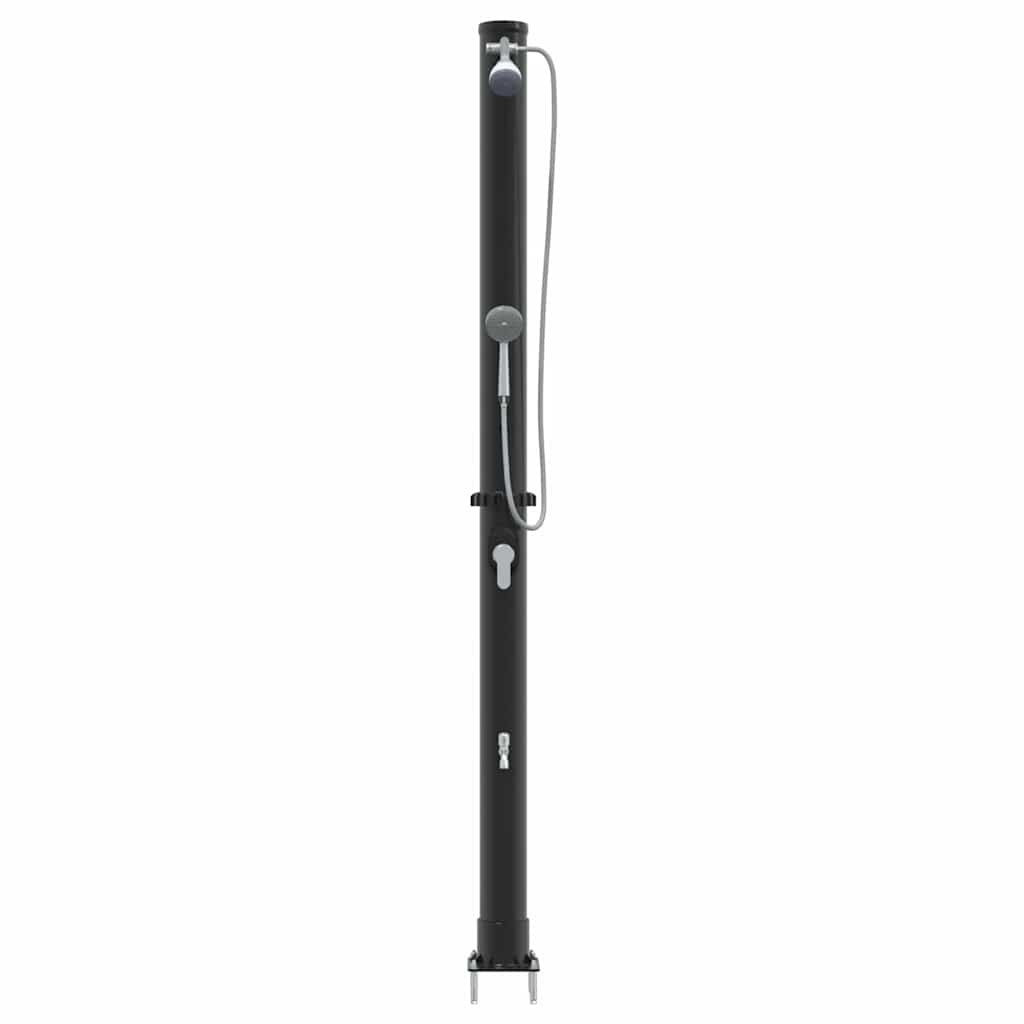vidaXL Doccia Solare da Esterno Nero 217 cm PVC e alluminio