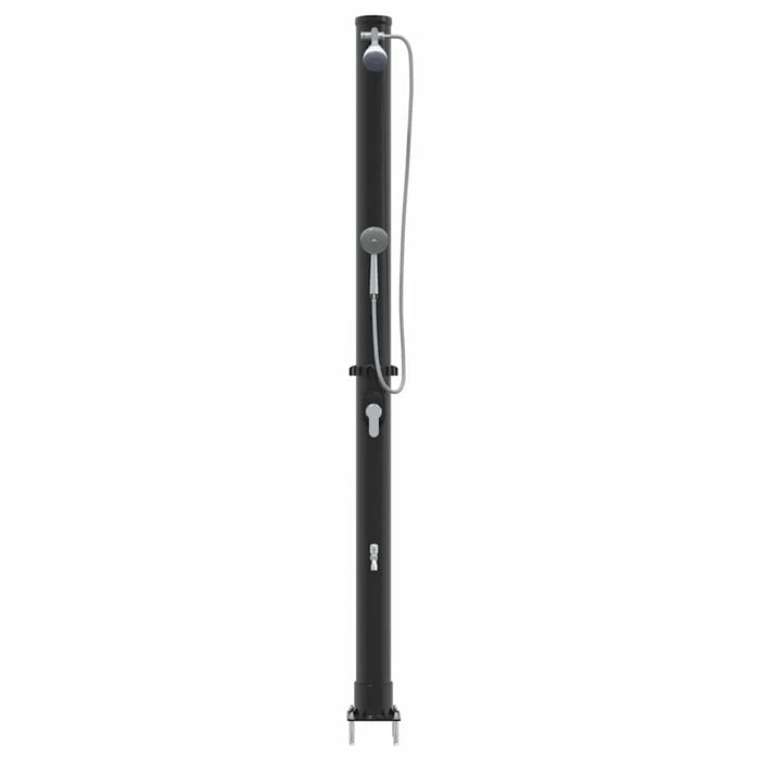 vidaXL Doccia Solare da Esterno Nero 217 cm PVC e alluminio
