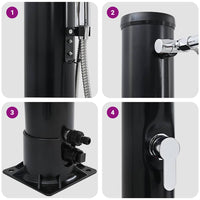 Doccia Solare da Esterno Nero 217 cm PVC e alluminio 42003413