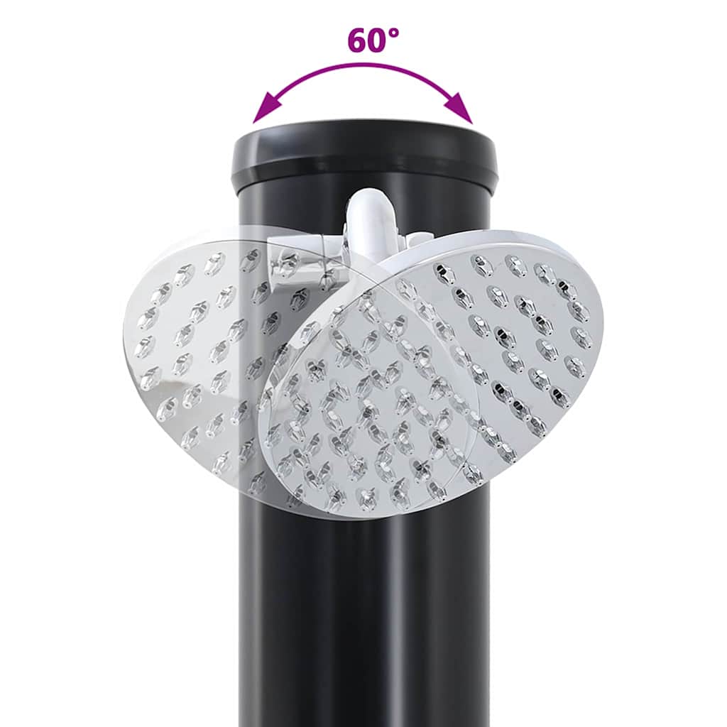 Doccia Solare da Esterno Nero 217 cm PVC e alluminio 42003413
