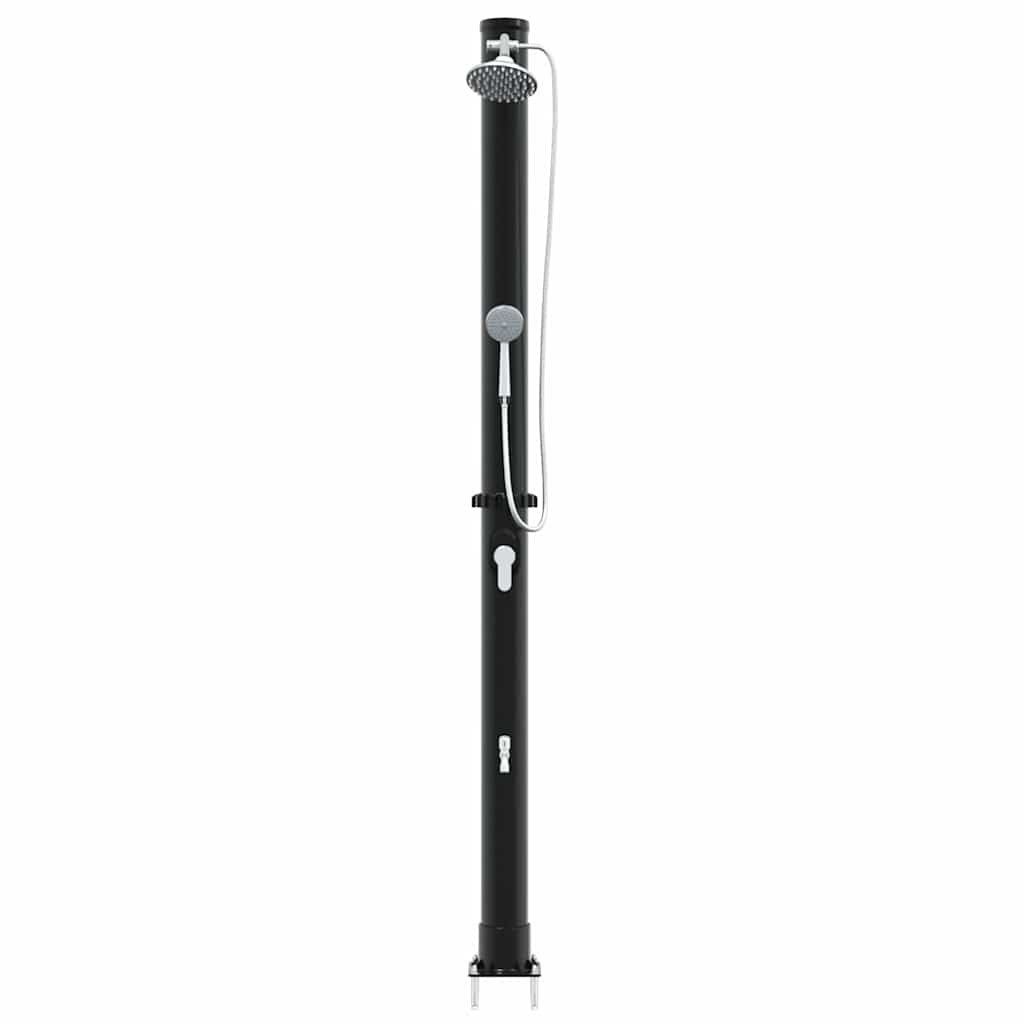 Doccia Solare da Esterno Nero 217 cm PVC e alluminio 42003414