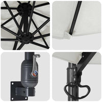 Ombrello da giardino Beige e Nero 248 x 248 x 148 cm 42003227