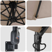 Ombrello da giardino Tortora e Nero 248 x 248 x 148 cm 42003230