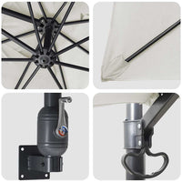 Ombrello da giardino Beige e Nero 248.5 x 247.5 x 160 cm 42003235