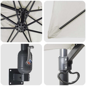 Ombrello da giardino Beige e Nero 248.5 x 247.5 x 160 cm 42003235