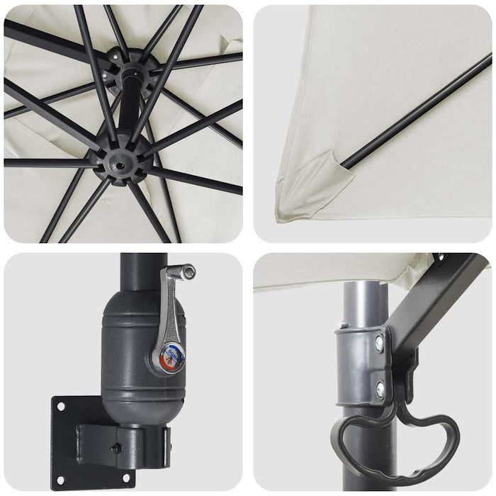 Ombrello da giardino Beige e Nero 248.5 x 247.5 x 160 cm 42003235