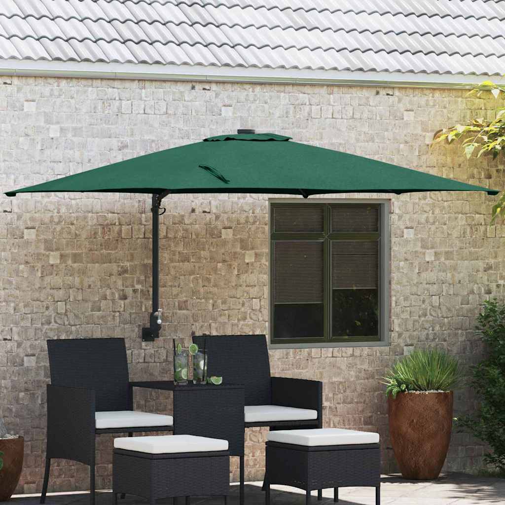 Ombrello da giardino Verde e Nero 248.5 x 247.5 x 160 cm 42003236