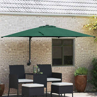 Ombrello da giardino Verde e Nero 248.5 x 247.5 x 160 cm 42003236