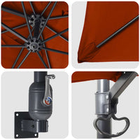 Ombrello da giardino Rosso e Nero 248.5 x 247.5 x 160 cm 42003240