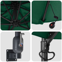 Parasol da giardino a parete  con LED, verde, 248 cm 42003244