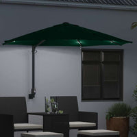 Parasol da giardino a parete  con LED, verde, 248 cm 42003244